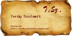 Tordy Szulamit névjegykártya